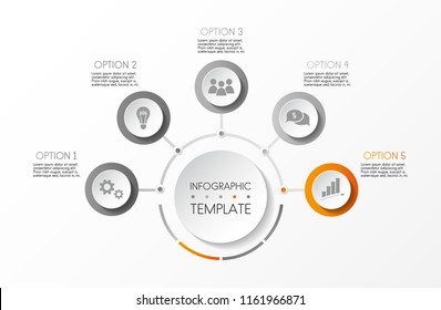 Concept of round infographic template. Vector.