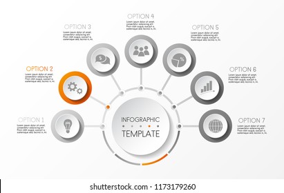Concept of round infographic template. Vector.