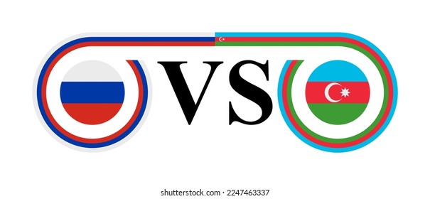 the concept of russia vs azerbaijan. vector illustration isolated on white background