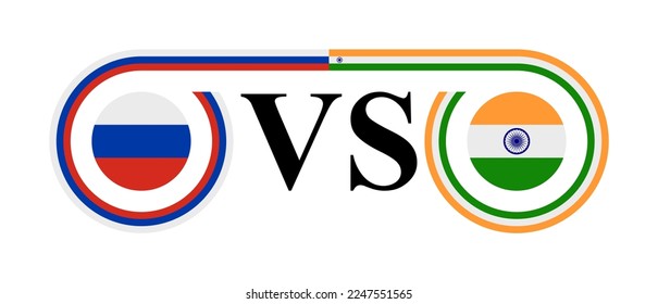 el concepto de rusia vs india. ilustración vectorial aislada en fondo blanco