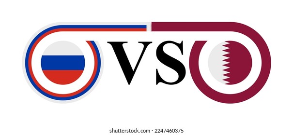 the concept of russia vs qatar. vector illustration isolated on white background