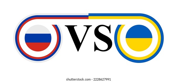 the concept of russia vs ukraine. vector illustration isolated on white background