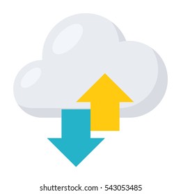 Concept of Saas or Software as a service like a cloud and arrows