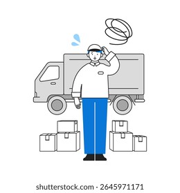 Conceito: seguro, casual, autônomo. Personagens de desenhos animados chefes de Pessoas entregando pacotes à porta. Inclui perfis de rosto, avatares e ícones. Ilustrações em close da escassez de motoristas . 