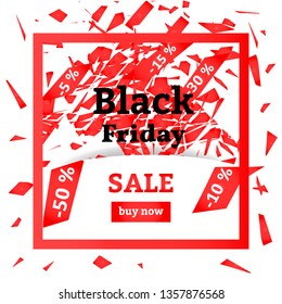 concept of sales. Discounts. Abstract particles scatter after the explosion. concept for sales Black Friday