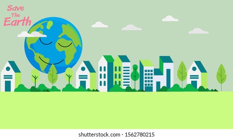Concept save the Earth and Earth day,Vector illustration in the flat style