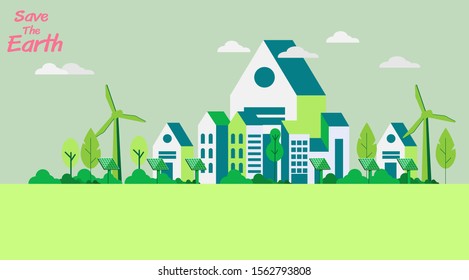 Concept save the Earth and Earth day,Vector illustration in the flat style