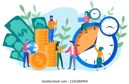 Concept save time  Money saving  Times is money  Business   management  time is money  financial investments in stock market future income growth  Time management planning  Deadline  