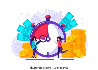 Concept save time, Money saving. Times is money. Business and management, Piggybank, time is money, financial investments in stock market future income growth, Time management planning, Deadline.