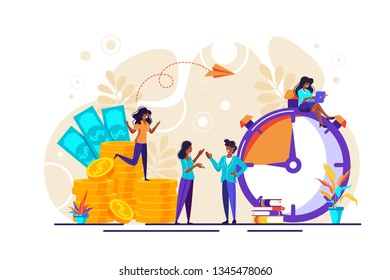 Concept save time, Money saving.  Business and management, time is money, financial investments in stock market future income growth, Time management planning, Deadline.