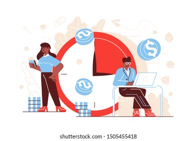 	
Concept save time, Money saving. Times is money. Business and management, Piggybank, time is money, financial investments in stock market future income growth, Time management planning, Deadline. 