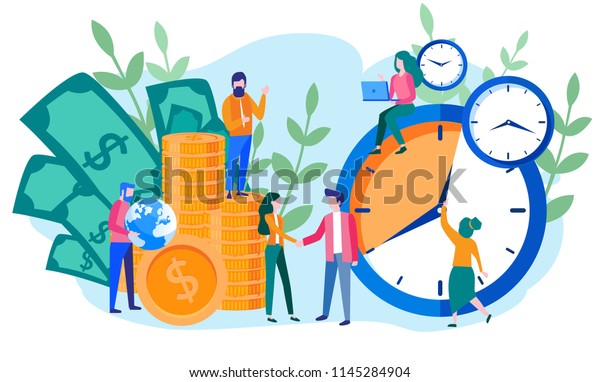 Concept save\
time, Money saving. Times is money. Business and management, time\
is money, financial investments in stock market future income\
growth, Time management planning, Deadline.\
