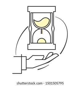 Concept save time. Thin line icon. Isolated on white background. 