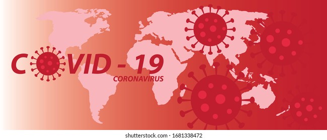 Concept for save the world with Covid-19 virus. Danger symbol vector illustration.