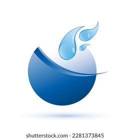 Concepto de ahorro y conservación del agua contra la sequía. Escasez de agua y concepto de crisis. Logo del vector. 
