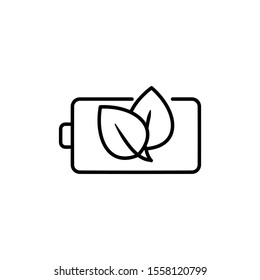 Concept of saving energy. Energy efficiency symbol. Outline thin line flat illustration. Isolated on white background. 