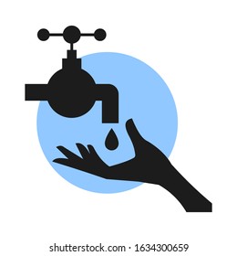Concept of saving water. Flat style illustration. 