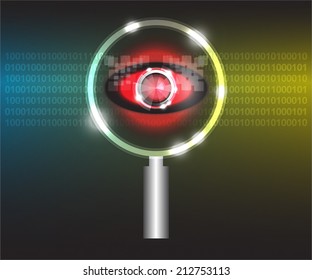 Concept of scan virus in dark background.