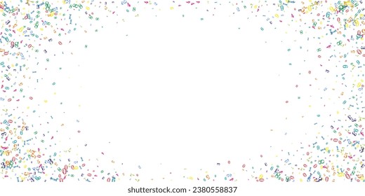 Concept of school background. Colorful childish numbers and digits  falling. Back to school mathematics banner on white background. Falling numbers vector illustration.