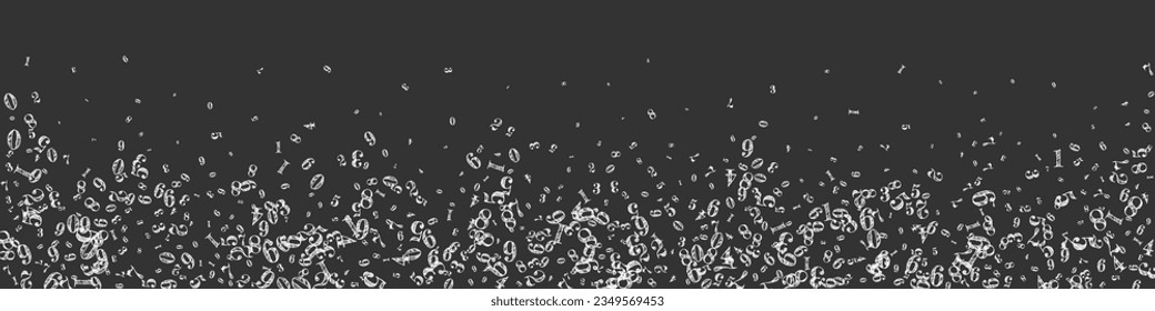 Concept of school background. White chalk numbers and digits  falling. Back to school mathematics banner on blackboard background. Falling numbers vector illustration.