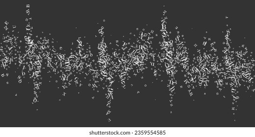 Concept of school background. White chalk  falling letters of English language. Foreign languages study concept. Back to school banner on blackboard background.