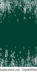 Concept of school background. White chalk numbers and digits  falling. Back to school mathematics banner on blackboard background. Falling numbers vector illustration.
