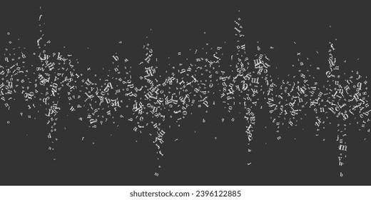 Concept of school background. White chalk  falling letters of English language. Foreign languages study concept. Back to school banner on blackboard background.