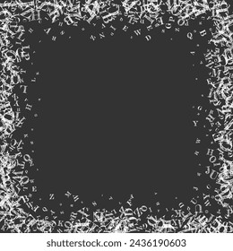 Concept of school background. White chalk  falling letters of English language. Foreign languages study concept. Back to school banner on blackboard background.
