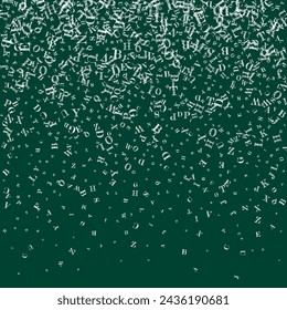 Concept d'arrière-plan scolaire. Craie blanche tombant des lettres de langue anglaise. Le concept d'étude des langues étrangères. Retour à la bannière de l'école sur fond noir.