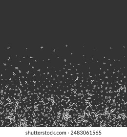 Concept of school background. White chalk  falling letters of English language. Foreign languages study concept. Back to school banner on blackboard background.