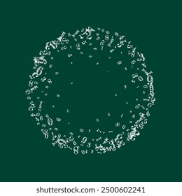 Concepto de fondo escolar. Números de tiza blanca y dígitos cayendo. Anuncio de matemáticas de regreso a la escuela sobre fondo de pizarra. Ilustración vectorial de números decrecientes.
