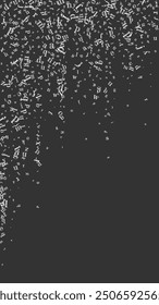 Concept of school background. White chalk  falling letters of English language. Foreign languages study concept. Back to school banner on blackboard background.