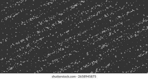 Concept of school background. White chalk  falling letters of English language. Foreign languages study concept. Back to school banner on blackboard background.