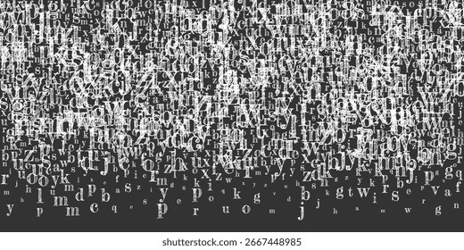 Concept of school background. White chalk  falling letters of English language. Foreign languages study concept. Back to school banner on blackboard background.