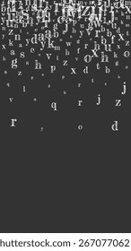 Concepto de fondo escolar. Letras caídas de tiza blanca del idioma inglés. Concepto de estudio de lenguas extranjeras. Anuncio de regreso a la escuela sobre fondo de pizarra.