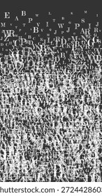 Concept of school background. White chalk  falling letters of English language. Foreign languages study concept. Back to school banner on blackboard background.