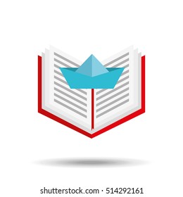 concept school book ship paper vector illustration eps 10