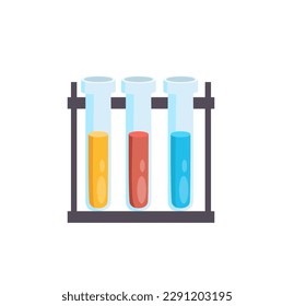 Concept School supplies education science lab. This is an illustration of school supplies related to science. The design is flat and vector-based, with a cartoon-like aesthetic. Vector illustration.