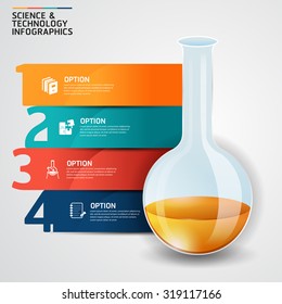Concept science and education success test tube infographics design template.