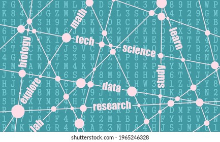 Concept of science and engineerig. Lines and dots