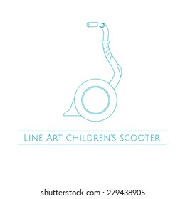 concept scooter painted lines on a white background
