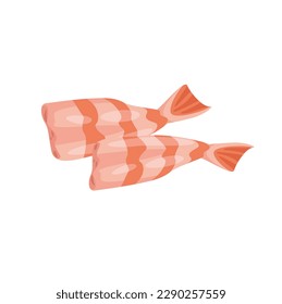 Concept Seafood calamars. The illustration depicts a vector image of fried calamari, with the dish placed on a flat white background. Vector illustration.