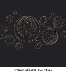 Concept seamless luxury header with dots and lines for header, card, background, invitation. decorative stylized dot vector illustration on black background. 
