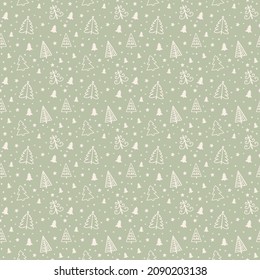 Concept of a seamless pattern with Christmas trees. Xmas background. Banner. Vector