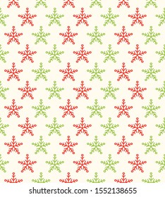 Concept of seamless pattern with hand drawn snowflakes . Vector.