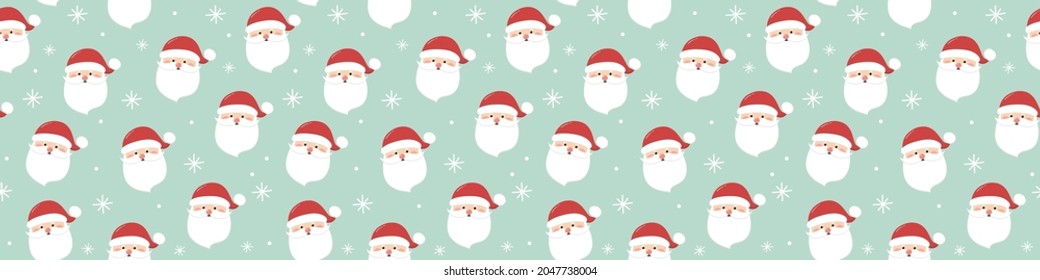 Concept of a seamless pattern with happy Santa Claus. Xmas background. Banner. Vector