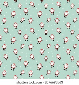Concept of seamless pattern with happy Santa Claus. Xmas background. Vector
