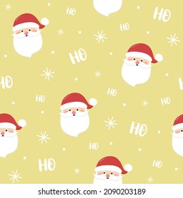 Concept of a seamless pattern with happy Santa Claus. Xmas background. Vector