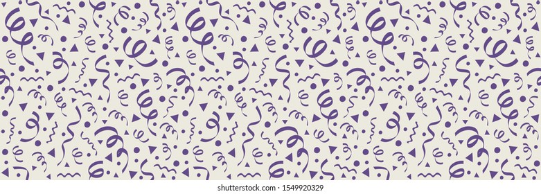 Concept of seamless pattern with party serpentines. Vector