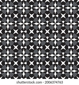 The concept of a seamless pattern with related geometric styles looks like a blooming flower